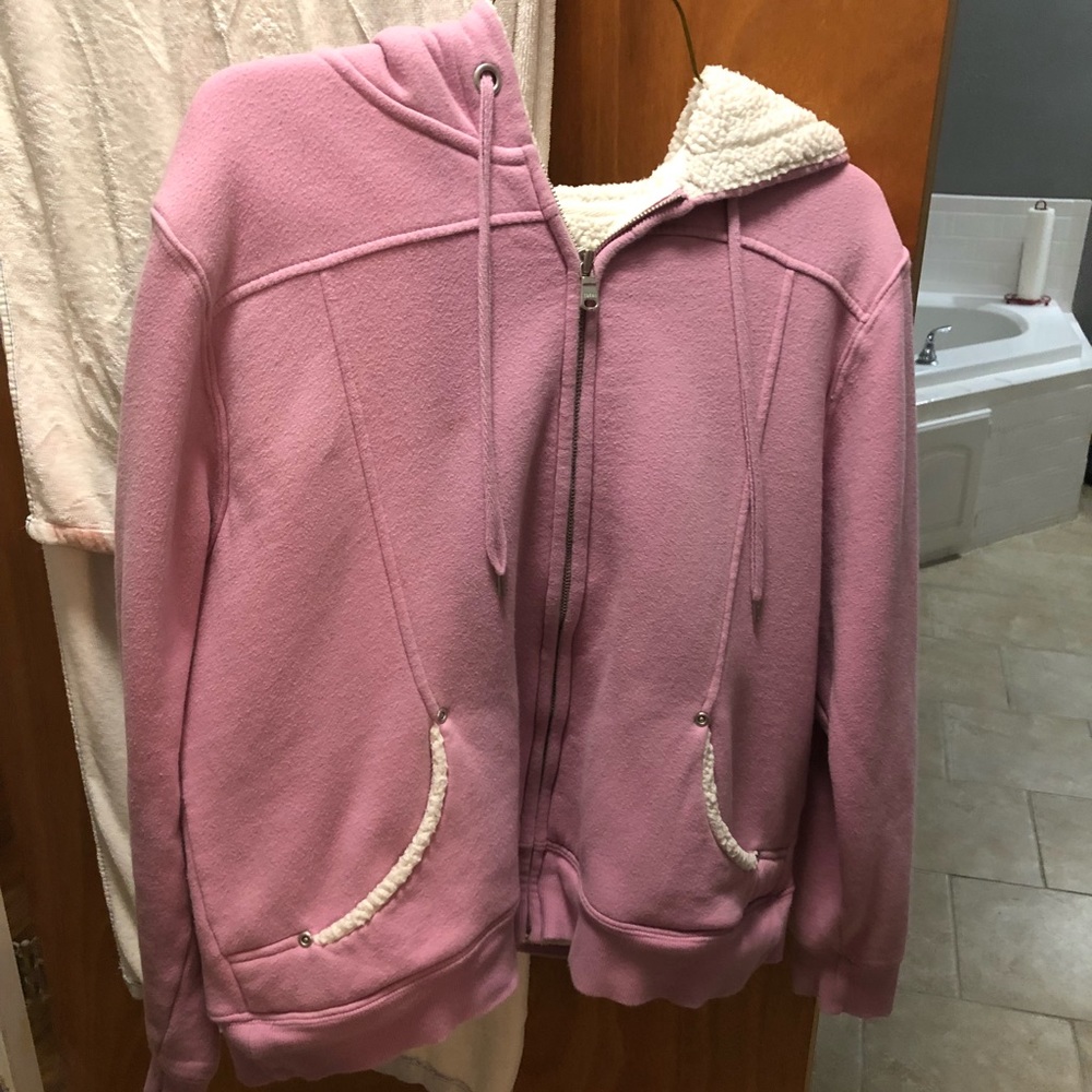 Pink fur lined hoodie